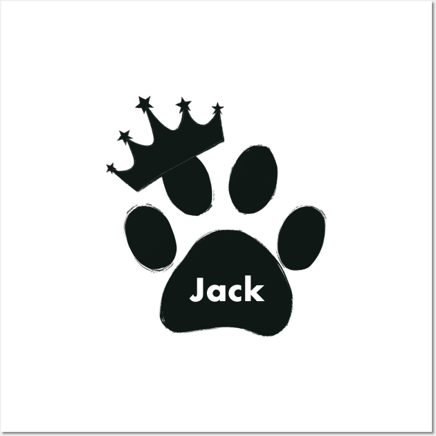 Jack cat name made of hand drawn paw prints Wall Art by GULSENGUNEL